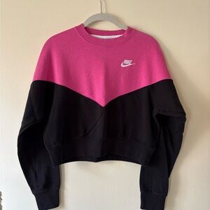 Nike Pink and Black Colorblock Sweatshirt